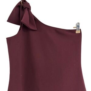 NWT Bishop + Young One-Shoulder Tie Tank‎ Burgundy Small sold in Anthropologie